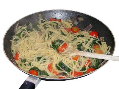 Spagetti mit Spinat