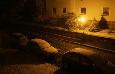 Schnee am Freitagabend