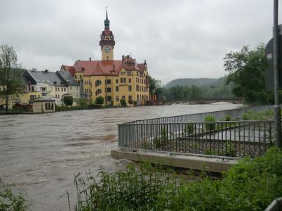 Hochwasser Waldheim Oberbrücke 03.06.2013