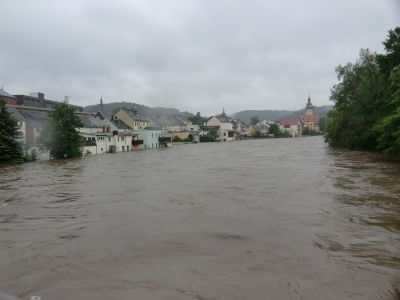 Hochwasser Waldheim Niederstadtbrücke 03.06.2013