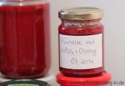 Himbeer-Marmelade mit Kokos & Orange